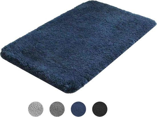 AKSA Home® Badmat 50x80 cm - Douchemat antislip - Badmat antislip - Badkamermat - Vloerkleed - Donkerblauw