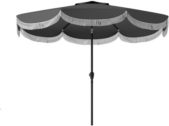 4goodz Kantelbare Parasol met Volant 269 cm - Donkergrijs
