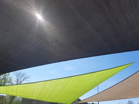 HanSe® Schaduwdoek Driehoek Waterdoorlatend 5x5x5 m Zonnedoek
