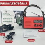 NovaWare NoodRadio Solar Opwindbaar - FM-AM - Powerbank Zonneenergie met 20.000mAh - Survival Noodpakket - Draagbare Radio op batterijen – Rood