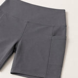 SparkNine Softflow korte sportbroek - met zakken - zachte stof - L - grijs - dames short - half lang - fietsshort