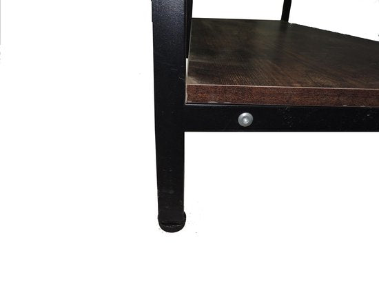 4livingz Stevige Retro Kapstok Bank 42x100x183 cm - zwart/bruin