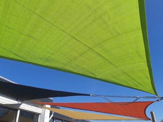 hanSe® Schaduwdoek Driehoek Waterdoorlatend 5x5x5 m Zonnedoek Groen