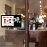 24ME® - 4 Stuks Camerabewaking Stickers - Plakzijde Binnenzijde - Camera stickers - Videobewaking stickers - Alarmstickers -