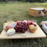 Luxe Rotan Picknickmand met Serviesset & Houten Serveerplank – Compleet 2-Persoons Picknickpakket met Draagriem, Glazen & Picknickkleed