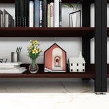 4livingz Retro Boekenkast met 4 planken 30x80x144 cm - Zwart/Bruin