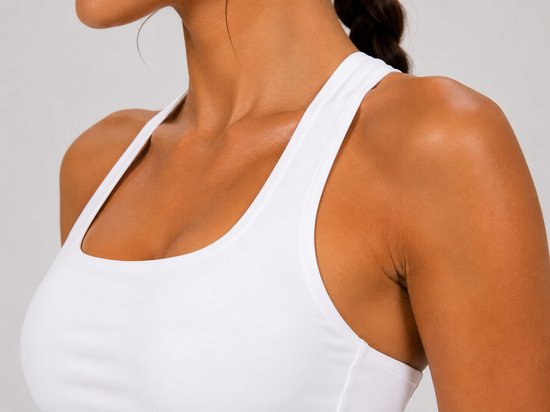SparkNine Sculptactive sporttop - met ingebouwde sportbeha - verwijderbare pads - S - wit - high impact ondersteuning - kruisrug - ademend & stijlvol