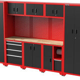 Feistos Juno 15 Gereedschapswand Hoog - 330 x 46 x 198 cm - Zwart/Rood