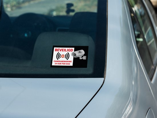 24ME® - 4 Stuks Camerabewaking Stickers - Plakzijde Binnenzijde - Camera stickers - Videobewaking stickers - Alarmstickers -