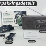 NovaWare NoodRadio Solar Opwindbaar - FM-AM - Powerbank Zonneenergie met 20.000mAh - Noodpakket - Draagbare Radio op batterijen – Zwart