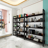 4livingz Retro Boekenkast met 4 planken 30x80x144 cm - Zwart/Bruin