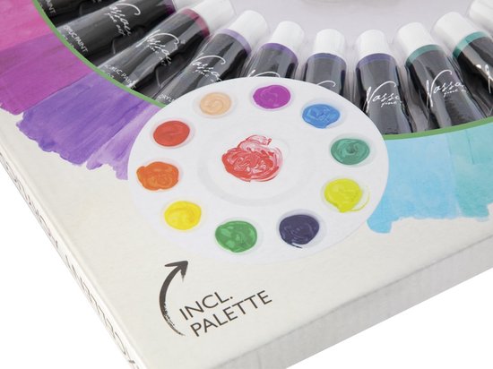 Nassau Fine Art - Professionele Acrylverf - Acrylverfset - Acrylic Paint Set - Verf - Verf Set - Verven -Schilderen - Kinderen - Hobby - Hoge Kwaliteit Verf - 30 Kleuren