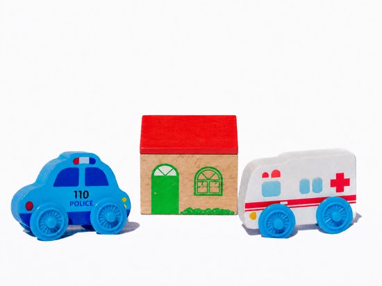 DMG Supply Houten Treinset - Treinbaan met Rails - 33-delig - Trein en Auto Accessoires - Verkeersborden - Vanaf 3 Jaar