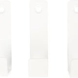Marcellis - 3x Industriële ophang haak - jas haak - mat wit - metaal - 8cm - ook voor aan plank