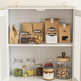 Keukenkast Buffetkast Hoog met 2 matglas deuren 30x59x170 cm - Wit