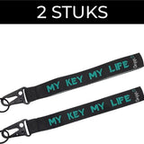 2 Stuks Short Keycord met Metalen Clip - Sleutelhanger - Lanyard