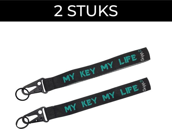 2 Stuks Short Keycord met Metalen Clip - Sleutelhanger - Lanyard