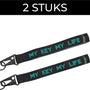 2 Stuks Short Keycord met Metalen Clip - Sleutelhanger - Lanyard