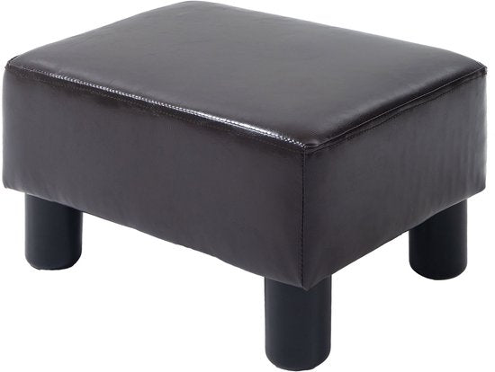 4goodz Hocker met Kunstleer Design - Koffie - 833-666V71