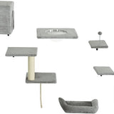 7-Delig Kattenklimmuur Set met Kattenhuis - Platformen - Grijs