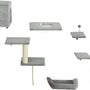 7-Delig Kattenklimmuur Set met Kattenhuis - Platformen - Grijs