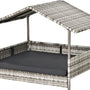 Rattan Hondenbed in huis vorm met Kussen 69x98x70 cm