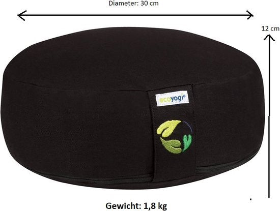 Ecoyogi meditatiekussen rond - laag (10-12cm)