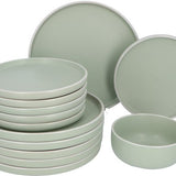 6 persoons Servies 18 delig Nordic style Keramiek - groen/wit