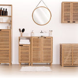 5Five® Sicela Bamboe Wasmand met 2 vakken - 110 liter - Bruin