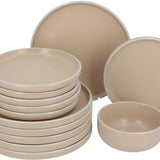 6 persoons Servies 18 delig Nordic style Keramiek - beige/wit