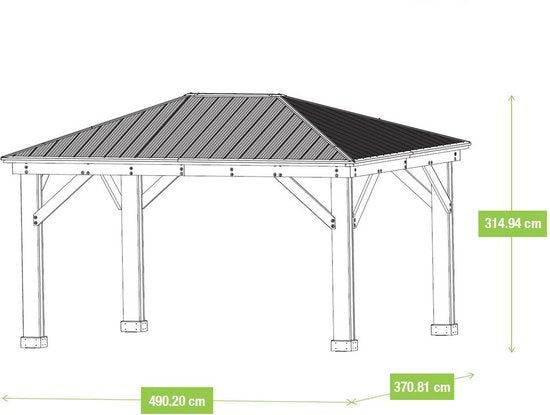 Westmann - YD12944 - Paviljoen - Pergola - Partytent - 315 x 371 x 490 cm