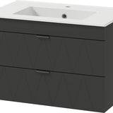 Hangende Wastafelonderkast met Wastafel Soft-Close - Zwart