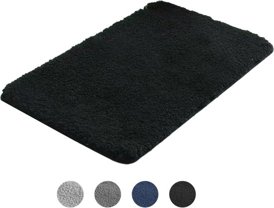 AKSA Home® Badmat 50x80 cm - Douchemat antislip - Badmat antislip - Badkamermat - Vloerkleed - Zwart
