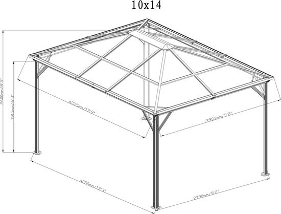 Sojag - SJ04310 - Paviljoen - Pergola - Partytent - 261 x 298 x 423 cm