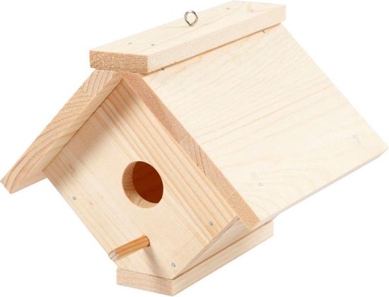 Vogelhuis, h: 13 cm, diepte 14,5 cm, 1 stuk, grenen