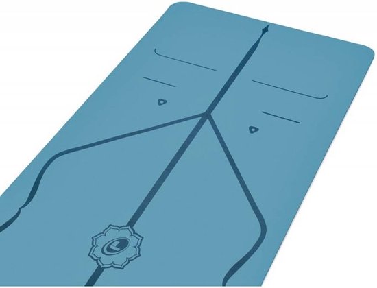 Liforme Compacte Reis Yogamat - Fitnessmat Licht Blauw - (66 x 180 x 0,2 cm) 1,6 kg | Inclusief Draagtas | Lichtgewicht & Reisvriendelijk | Uitstekende Grip & Snel Drogend | Milieuvriendelijk Rubber | AlignForMe Markeringen