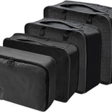 Packing Cubes - Zwart - 9-delige set - Packing Cubes Compression - Optimale Koffer Indeling