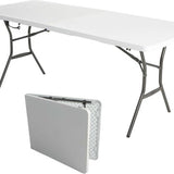 Lifetime® Kunststof tafel opvouwbaar campingtafel - Wit - 182x76x74cm