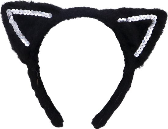 Joya Kids® Kat Zwart Verkleed Accessoires | Verkleedset Katten | Meisjes en Jongens Verkleedpak Kitten | Carnaval en Halloween Outfit kinderen | Haarband met Oren, Staart, Pootjes en Strik | Zwart