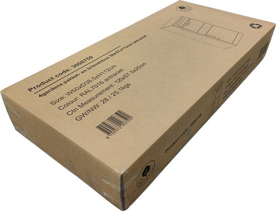 4gardenz® Pakketbrievenbus XL - Staande - Pakketbox - Antraciet