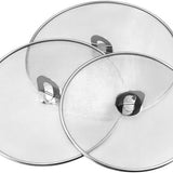RVS Antispatdeksel Set van 3 – Ø20 - Ø25 - Ø30 cm – Spatdeksel voor Pan – Fijne Antispat Zeef – Vetbeschermer voor Bakken & Braden – Vaatwasserbestendig – Universeel Formaat