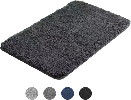 AKSA Home® Badmat 50x80 cm - Douchemat antislip - Badmat antislip - Badkamermat - Vloerkleed - Donkergrijs