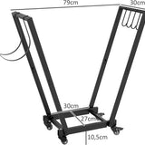 Houtopslag rek Staal XL- 240 cm breed, belastbaar tot 300 kg - Zwart