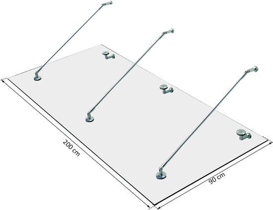 4goodz Glazen Deurluifel Gehard Glas met RVS - 200X90 cm