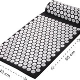 Spijkermat Set met Kussen - 64x44 cm - Zwart - Acupressuur Mat & Spijkerbed - Inclusief Acupunctuur Kussen - Shakti Massage Ervaring