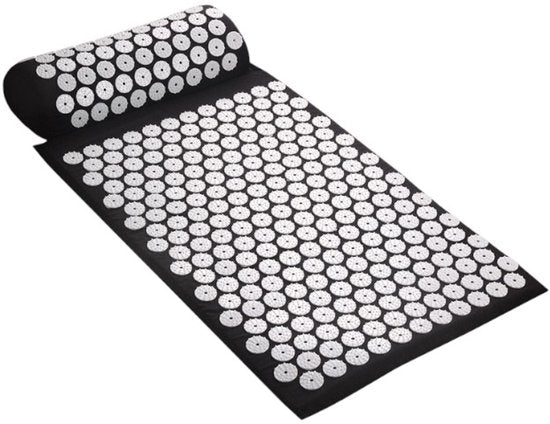 Spijkermat Set met Kussen - 64x44 cm - Zwart - Acupressuur Mat & Spijkerbed - Inclusief Acupunctuur Kussen - Shakti Massage Ervaring