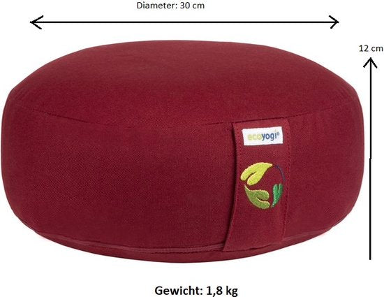 Ecoyogi meditatiekussen rond - laag (10-12cm)