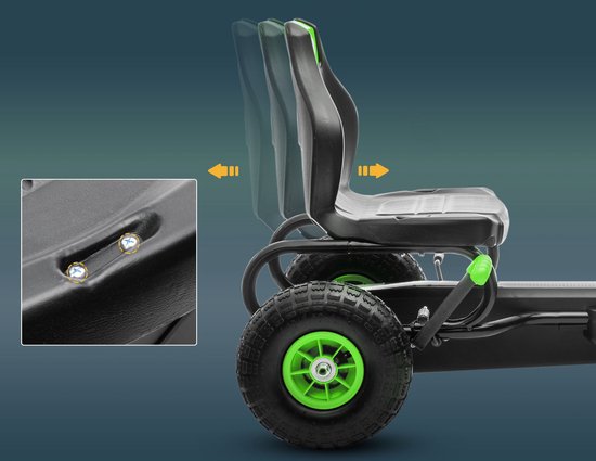 Skelter met Verstelbare Stoel, 5-12 Jaar - Rood+Zwart