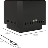 Vuurkorf incl. Aspook 48x48x41 cm - Zwart