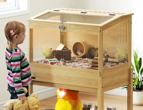 2-Etagen Hamsterkooi met Opklapbaar Deksel - 50x83x103 cm